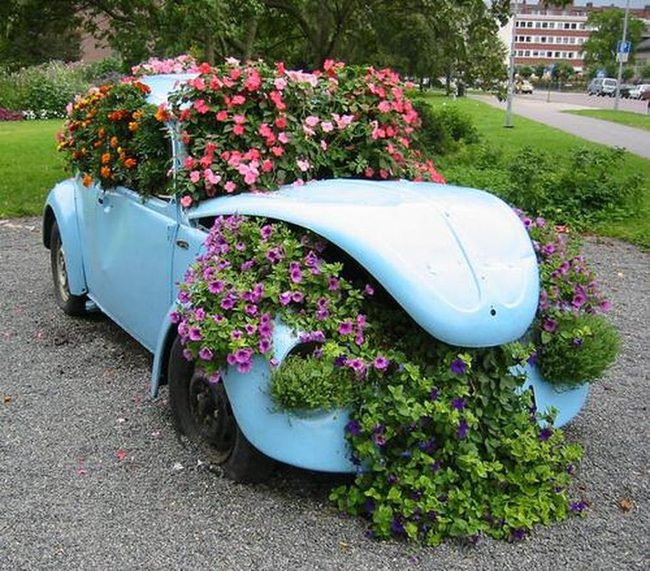 Vintage Beetle Flower Container