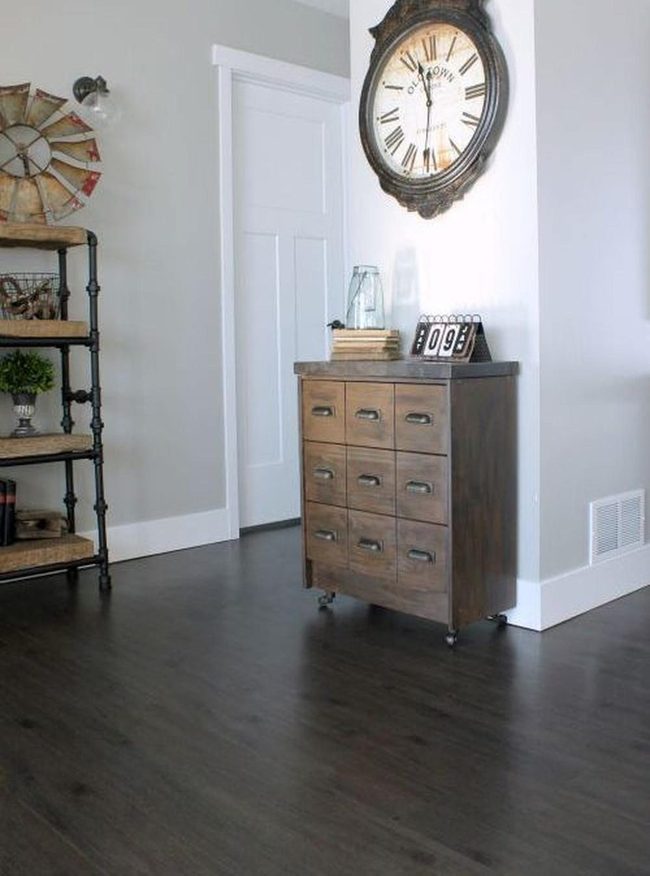 Gray Minimalist With Vintage Clock