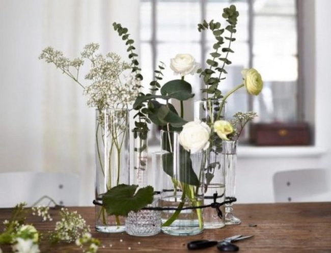 White Blooms On Blonde Wood