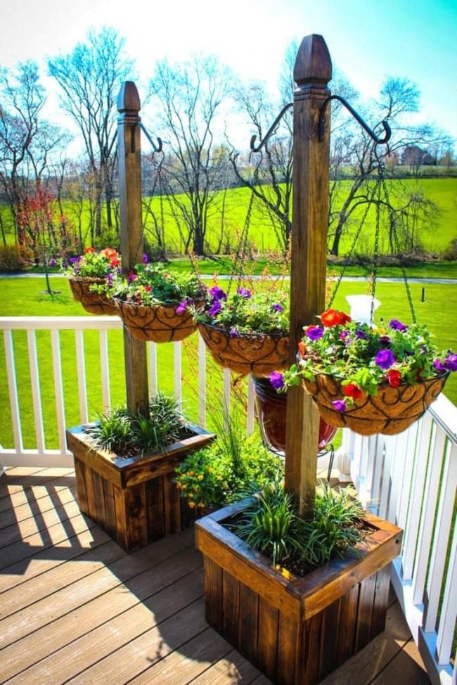 Wooden Suspended Flower Tower