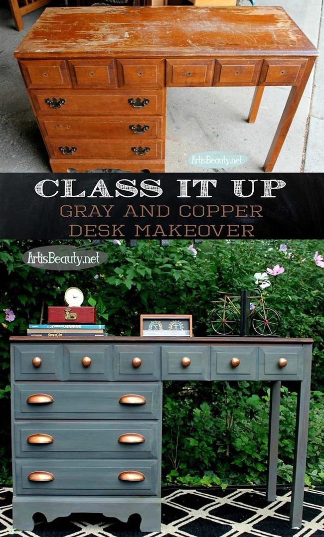 Deep Blue Desk, Copper Statement