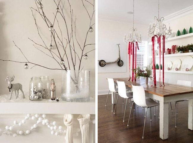 Red Ribbons, Modern Wood Table