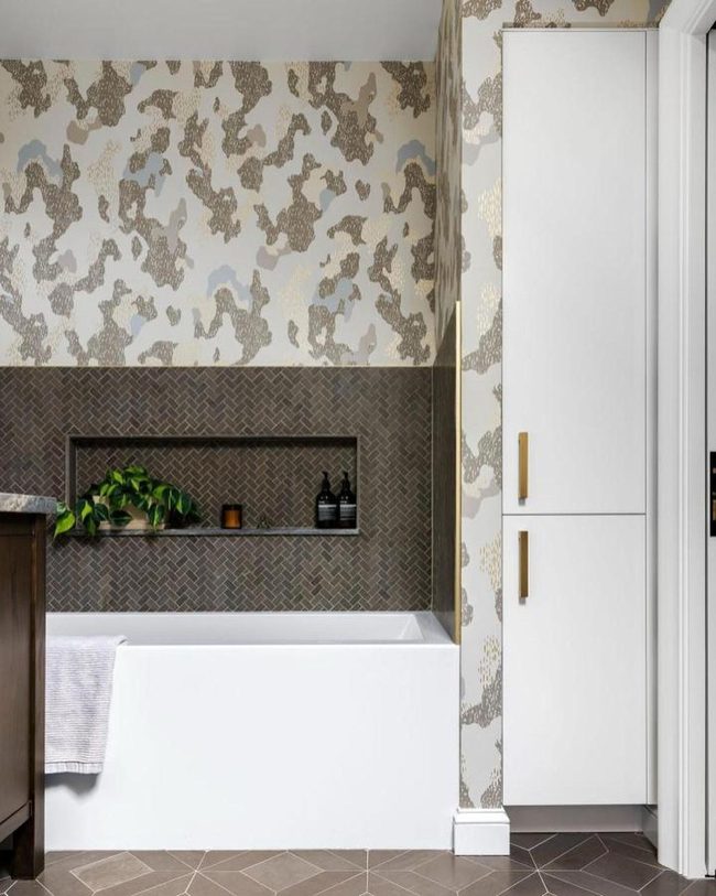 White Tall Cabinets With Brass Hardware