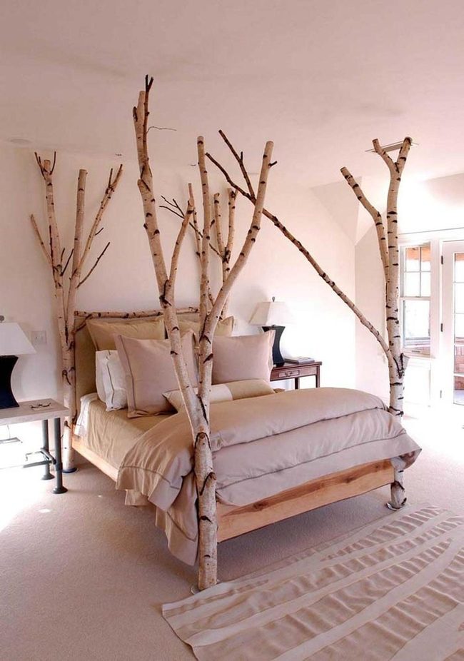 White Birch Bed Focal Point