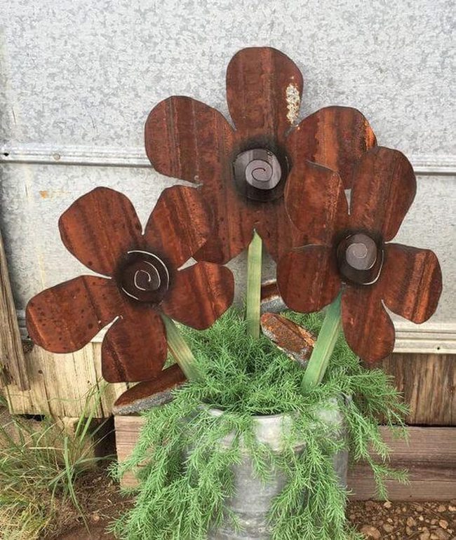 Rusted Steel Blooms Garden