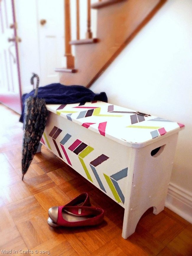 Colorful Arrow Bench Entryway