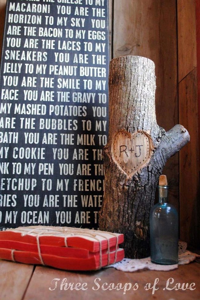 Carved Heart With Initials