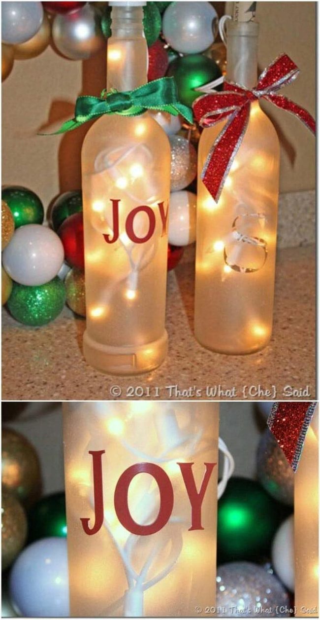 Frosted Glass Wine Bottle Lights