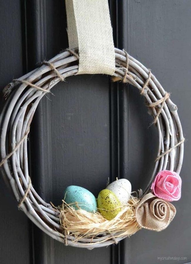 Pastel Egg Nest Wreath