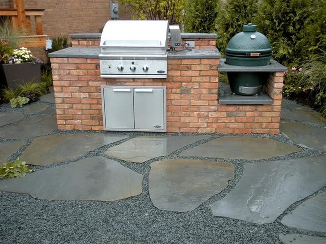 Brick And Stone Outdoor Kitchen