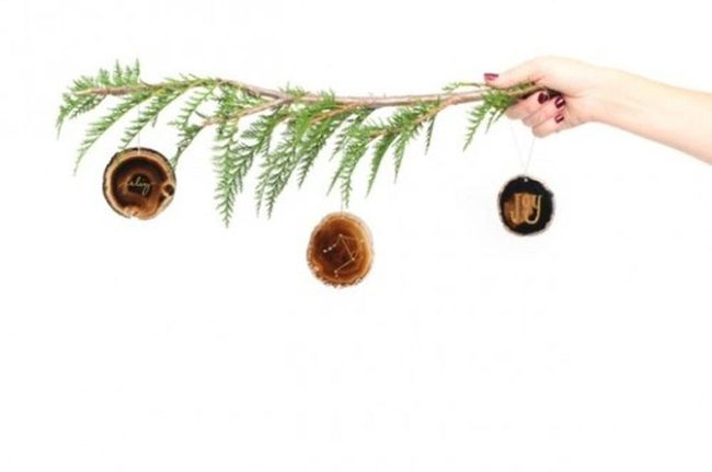 Carved Wood Tree Ornaments