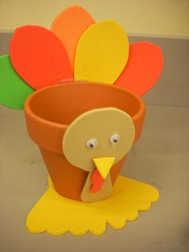 Paper Feather Turkey Pot