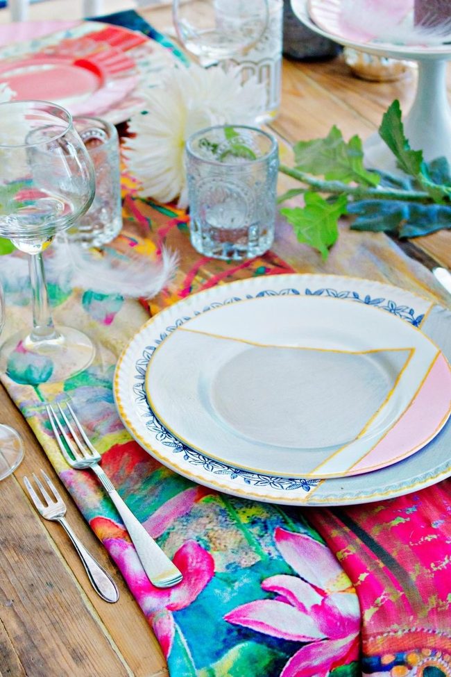 Blue And Gold Mediterranean Table