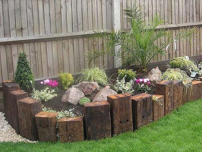 Stacked Wood Garden Beds