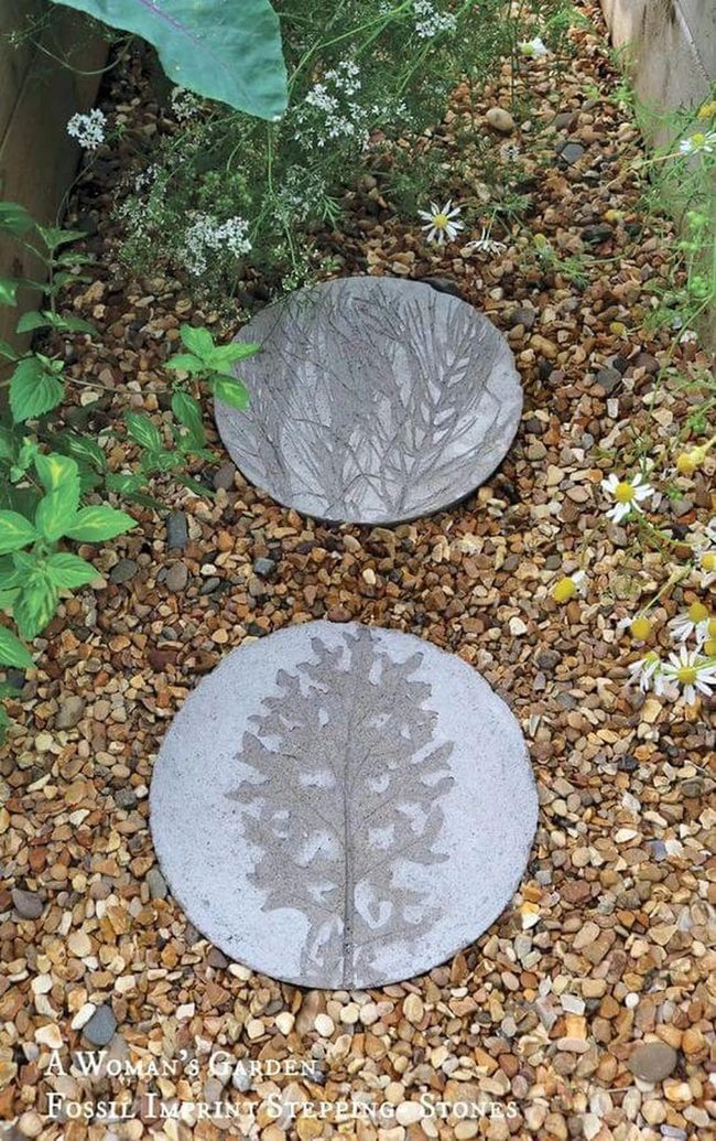 Gray Concrete Leaf Stepping Stones