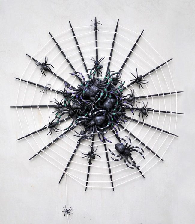 Black Spider Web Wall Art