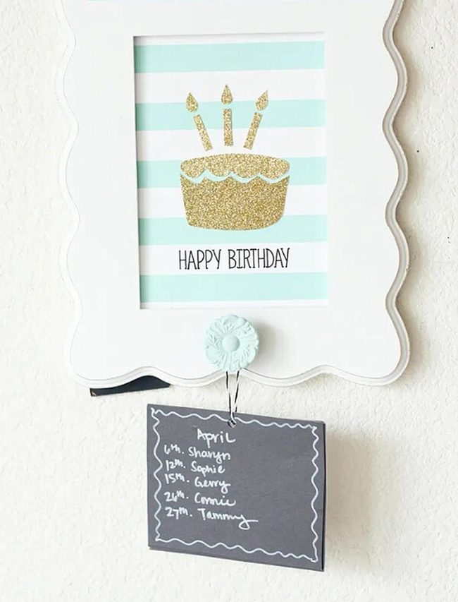 Birthday Cake Glitter Frame