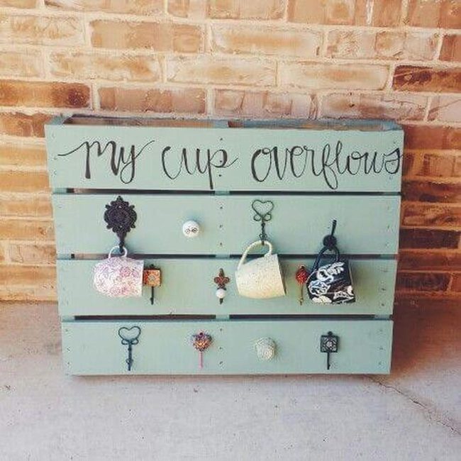 Wooden Mug Display Wall