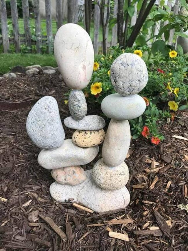 Stacked Stone Garden Sculptures