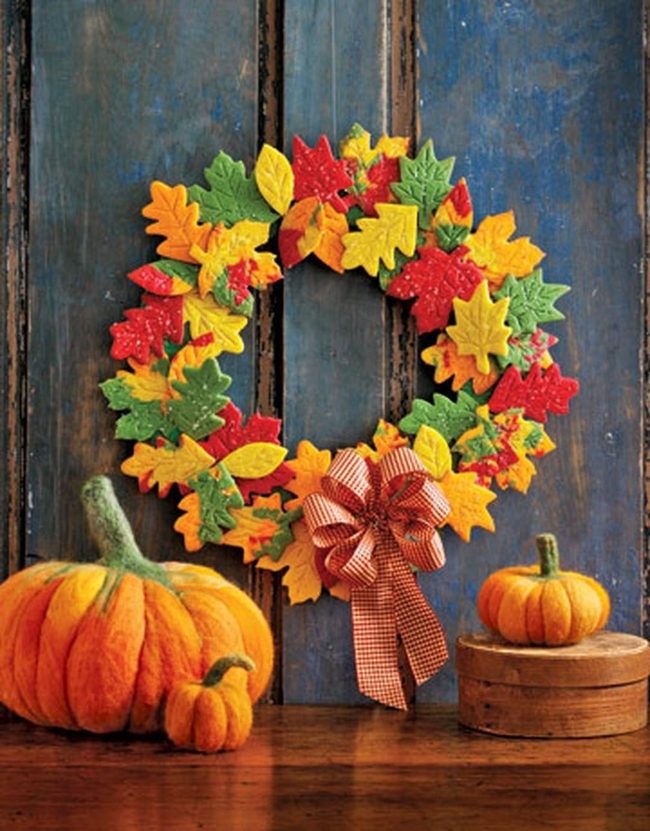 Autumn Leaves Blue Door Pumpkins
