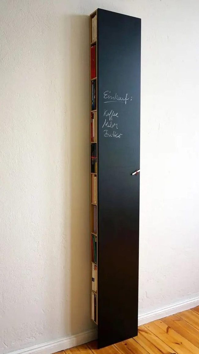 Black Cabinet With Colorful Book Display