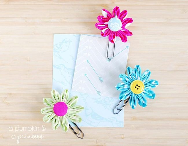 Fabric Petals With Colorful Buttons