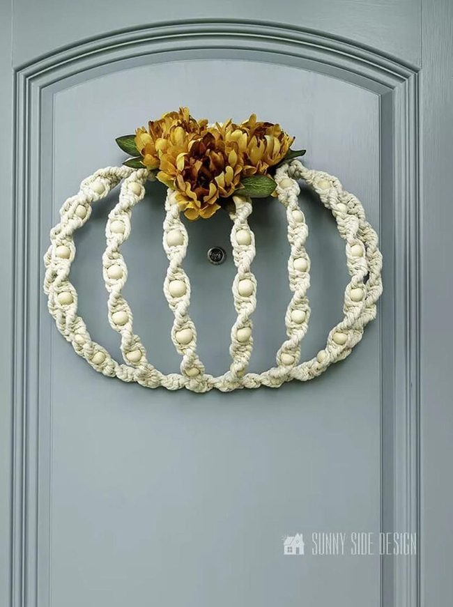 Knotted Cord Pumpkin Wreaths
