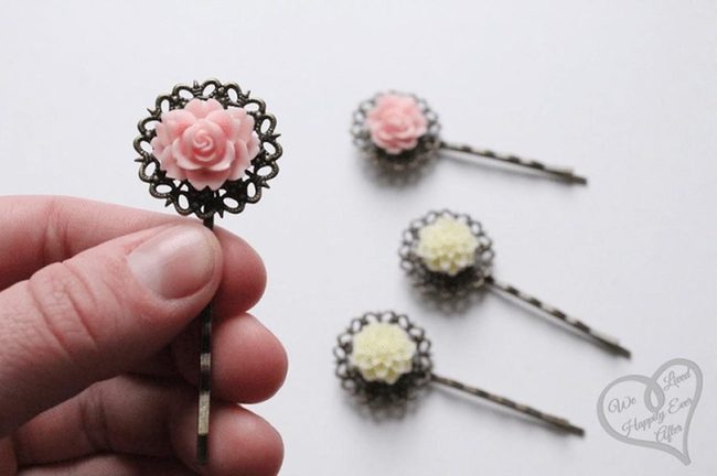 Antique Metal Rose Pins