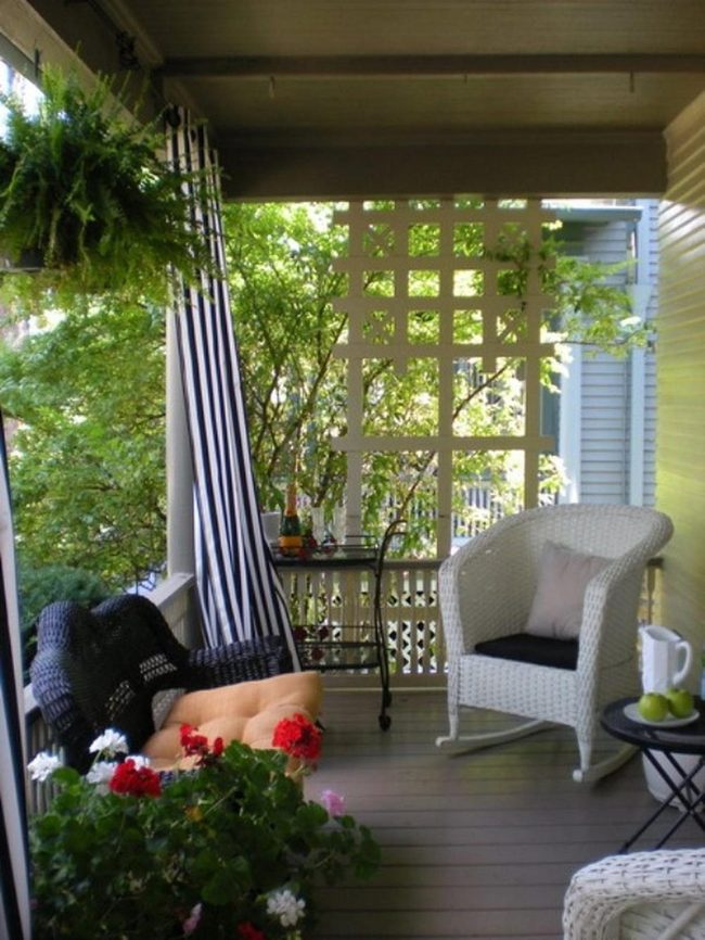 Red And White Porch Serenity