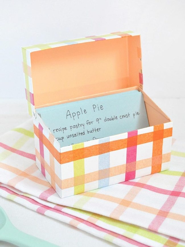 Checkered Boxes, Peachy Lining, Recipe Card
