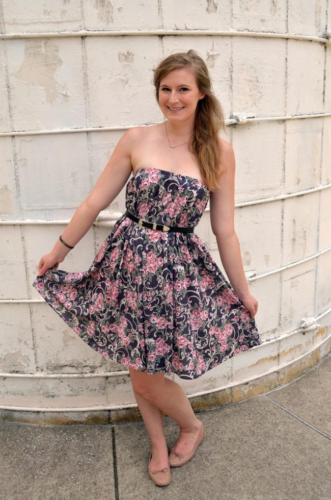 Pink Blossom Strapless Dress