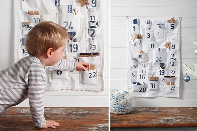White Fabric Countdown Calendar