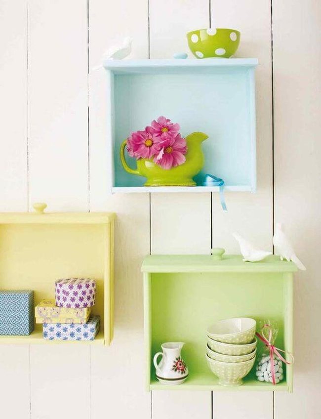 Pastel Drawers, Cheerful Storage Shelves