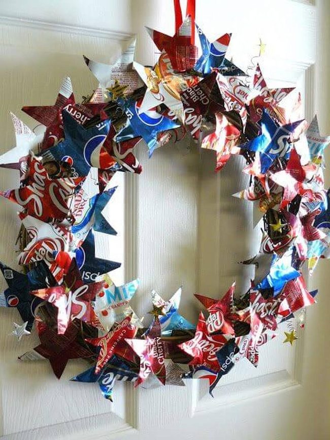 Colorful Aluminum Star Wreath