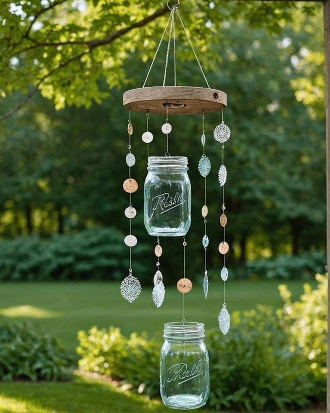 Hanging Jars with Clinking Shells