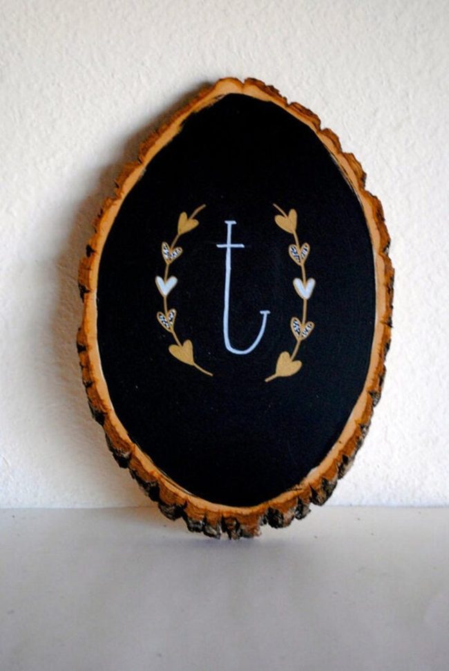 Wooden Initials With Hearts