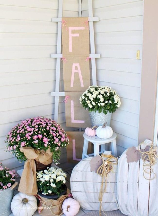 Soft Pink Autumn Porch