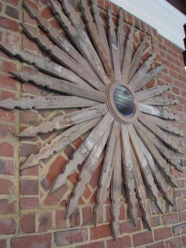 Reclaimed Wood Sunburst Mirror
