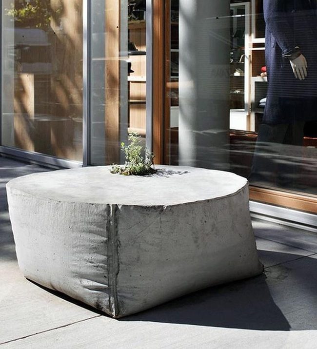 Gray Concrete Planters, Urban Garden