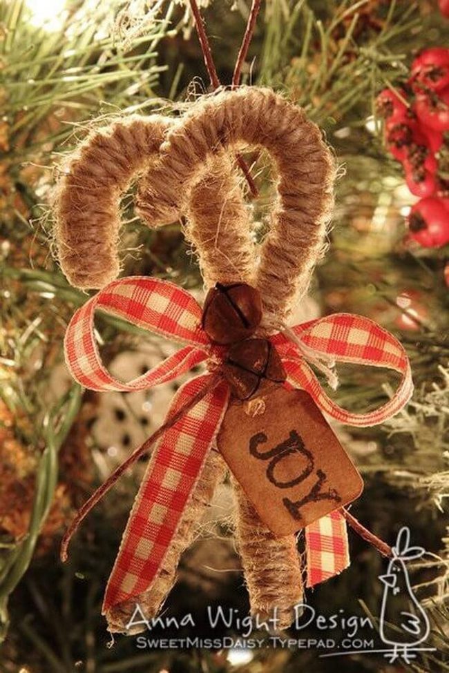Candy Cane Twine Ornaments