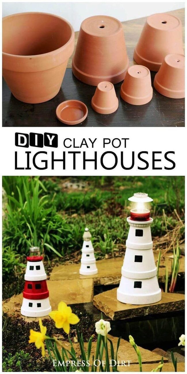 Stacked Clay Pot Lighthouse