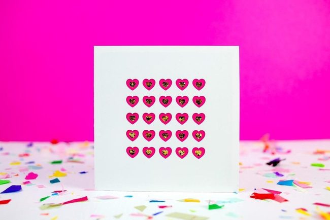Pink Hearts Golden Sparkle