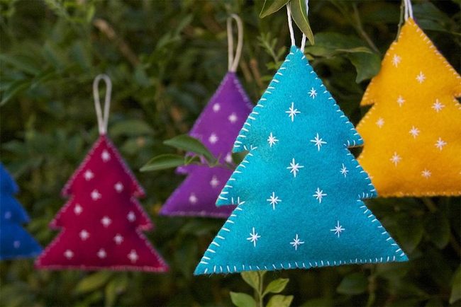 Colorful Felt Stars On Branches