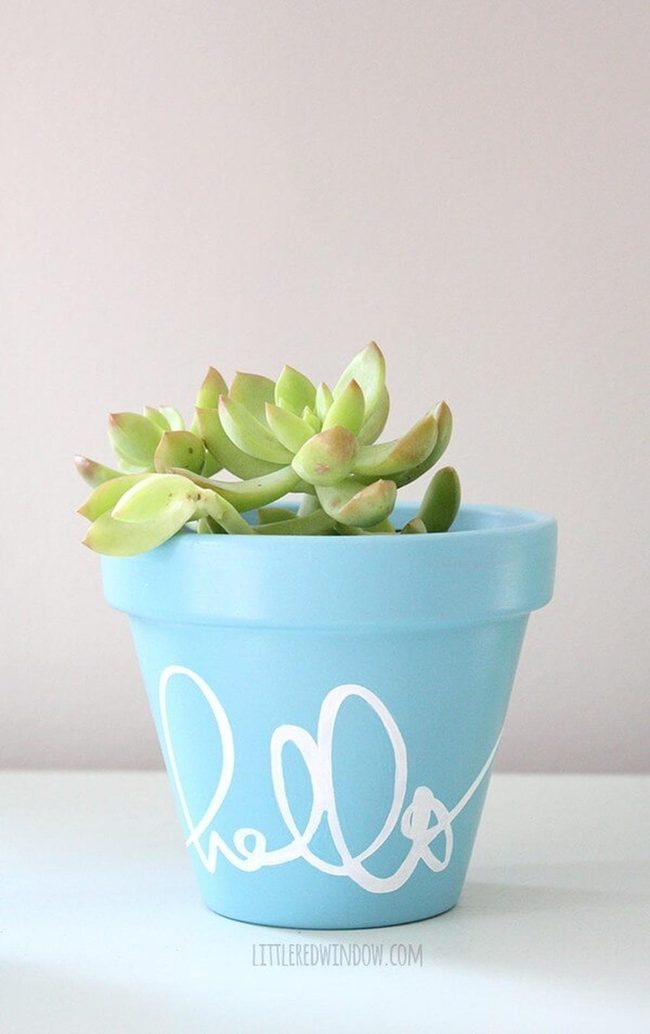 Aquamarine Pot With Greeting