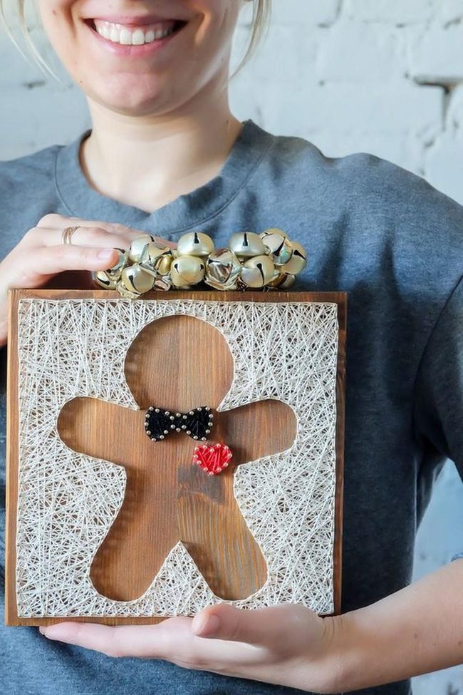 Wooden Gingerbread With Jingling Bells
