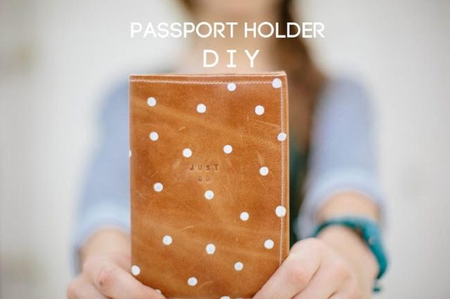 Brown Polka Dot Passport Holder