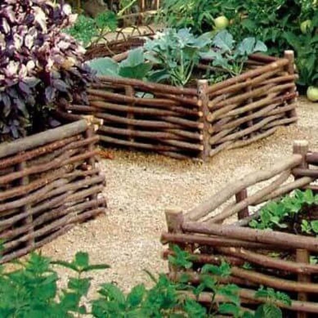Wooden Branch Garden Beds