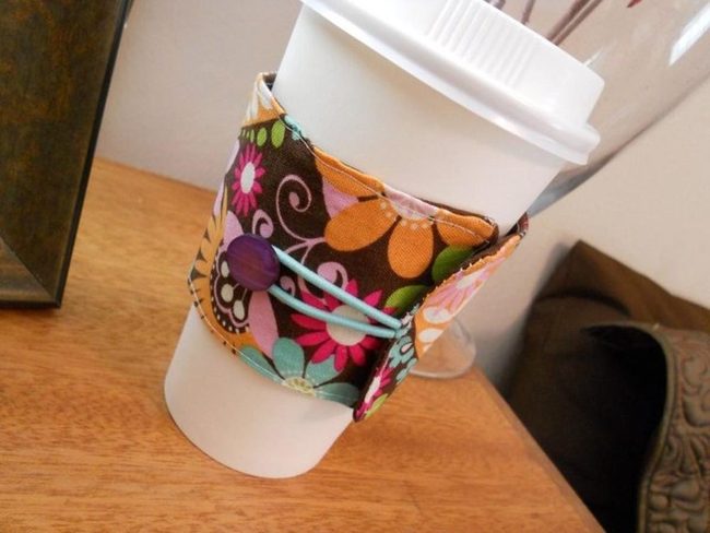 Floral Fabric Coffee Sleeves