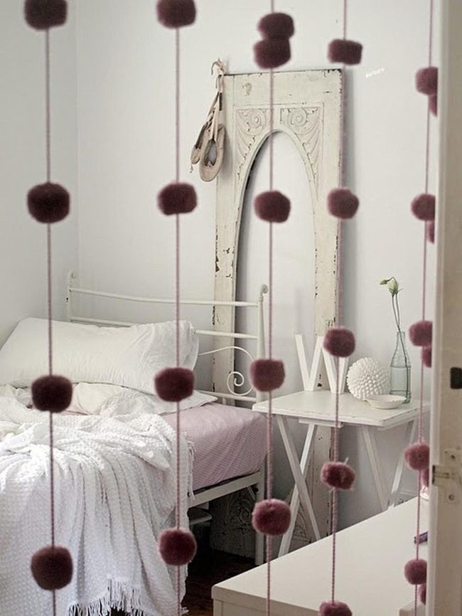 Pink Pom-Poms, Vintage Mirror