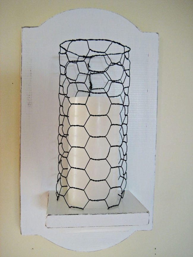 Chicken Wire Candle Sconce
